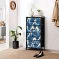thumbnail image 6 of Beach Dresser for Bedroom with 4 Storage Drawers Ocean Wave Rustic Sea Wave Crests Japanese Dressers Chest of Drawers Steel Framed Fabric Closet Organizers for Entryway Beach Lover Gifts, 6 of 8