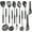Black, variant on 304 Stainlss Steel Kitchen Utensils Set, 11 Pcs Long Metal Cooking Utensil Gadgets Tools Set with Spatula, Ladle, Spoon, Ladle, Skimmer, Tunner, Pasta Server, Tongs(Silver, Dishwasher Safe)