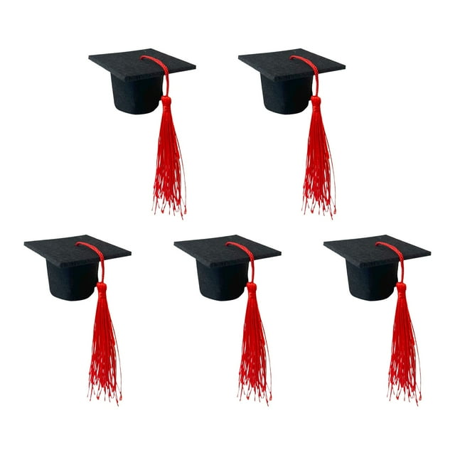 Mini gorro de graduación, horquilla para el pelo, mini gorros de doctorado, horquillas para el pelo, gorro de graduación con borlas de tres colores, decoración para fiestas de graduación