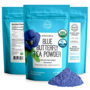 Foraging Organic Butterfly Pea Powder Flower (4 oz Large) Freeze Dried Culinary Grade Blue Natural Food Coloring