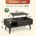 thumbnail image 3 of Coffee Table for Living Room, Lift Top Coffee Table with Storage, Small Rising Wooden Dining Center Table with Storage Shelf & Hidden Compartment, 3 of 8