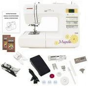 Janome 7330 Magnolia Computerized Sewing Machine with 30 Built-In Stitches plus Ultra Glide Foot, Set of Assorted Size Universal Needles, and 1/4" Seam Foot.