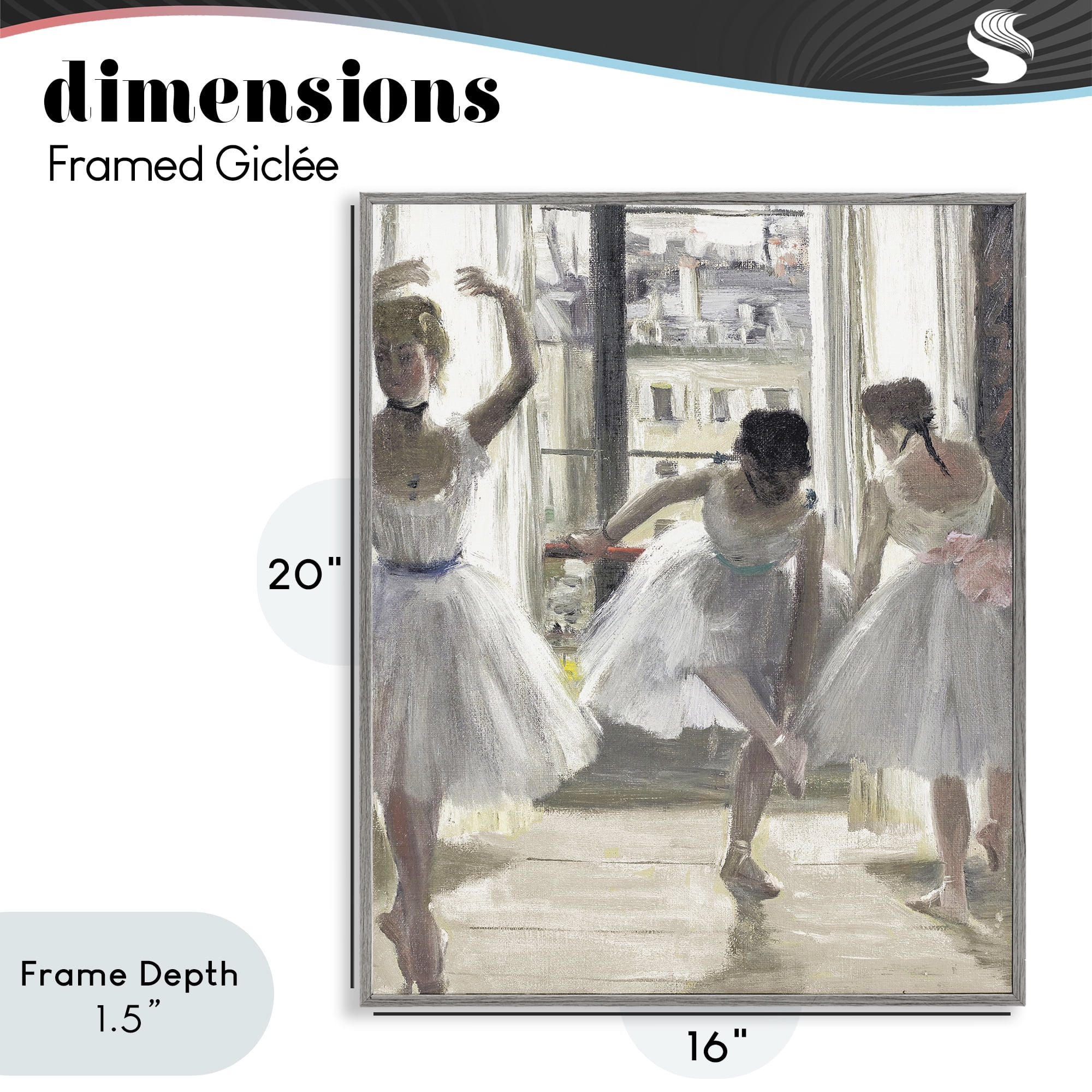 Stupell Industries Ballet Class In Practice Gray Framed Giclee Art, design by Leah Straatsma