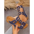 thumbnail image 6 of Otqutp Womens Wedge Sandals Geometric Cutout Decorative Straps Open Toe Casual Shoes Summer Non-Slip Beach Hiking Slippers, 6 of 8