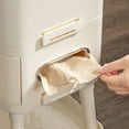 thumbnail image 6 of VECELO Kitchen Trash Can with Lid, Recycling Plastic Garbage Can with Drawer and Storage Shelf, White, 6 of 7