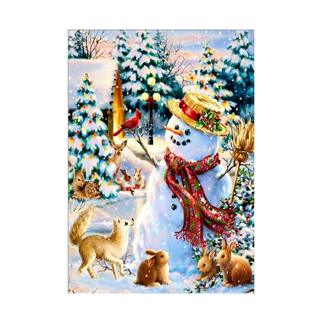 DIY 5D Kit Christmas Style Pattern Full Drill Acrylic Rhinestone Painting Craft Xmas Home Wall Decoration Gift Frameless