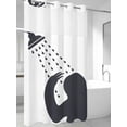 thumbnail image 2 of No Hook Shower Curtain with Snap-in Liner, Sloths Showering Waterproof Fabric Bathroom Curtains, Modern Abstract Art Funny Animals Bath Curtains & Mesh Top Window Stand Up Stall 36"x72", 2 of 9