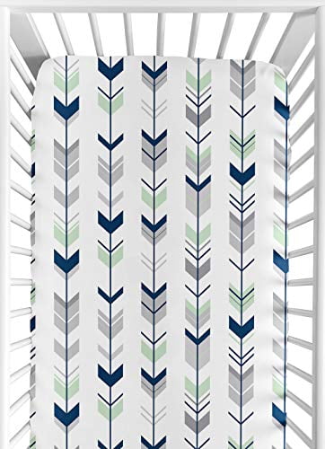 navy and mint woodland crib bedding