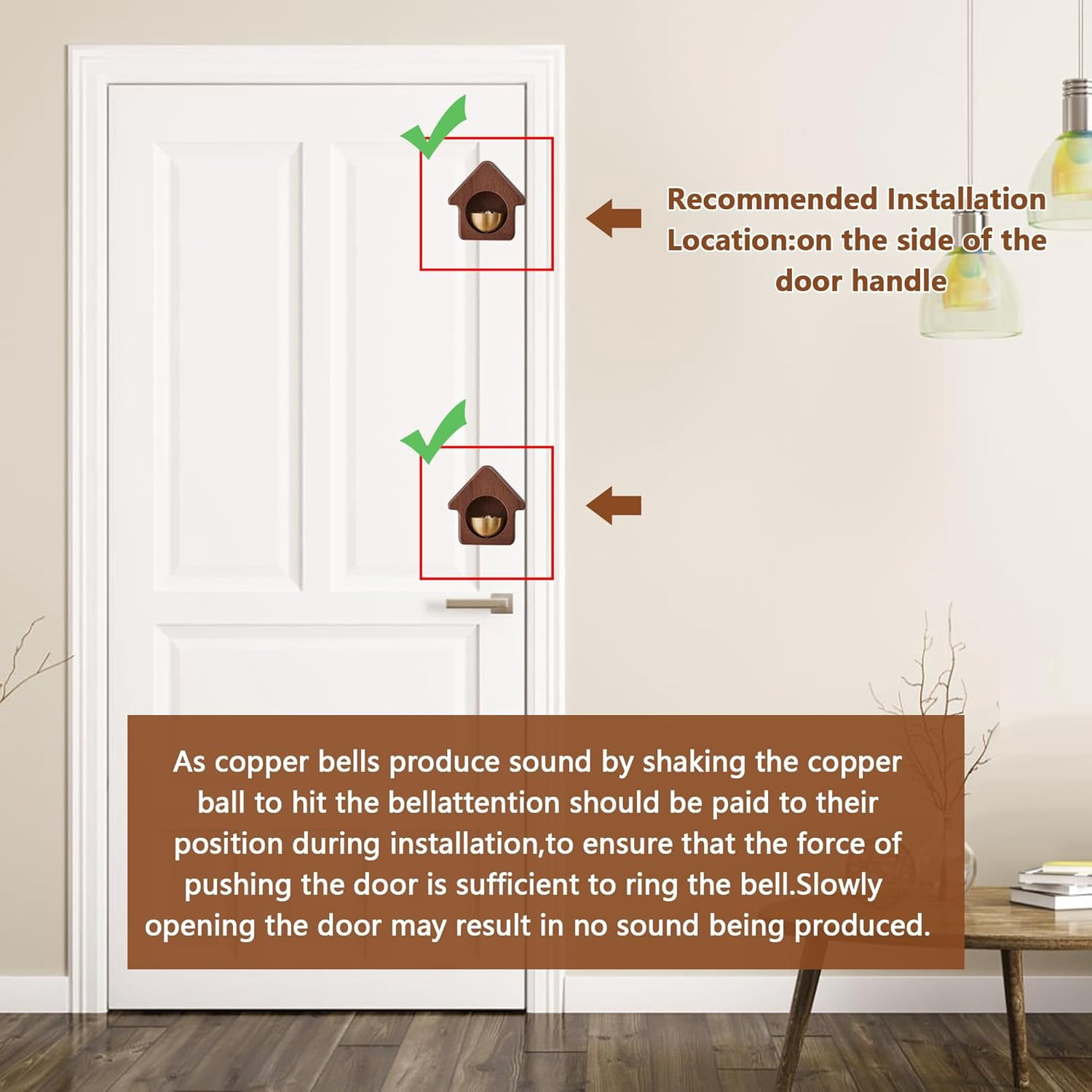 Shopkeepers Bell for Door Opening:Magnetically-Attached Doorbell Chime,Unique Ornaments and Hanging Decoration for Entry,Door Bells for Homes Business