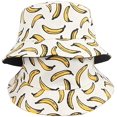 thumbnail image 2 of Banana Print Bucket Hat Fisherman Hats Summer Reversible Packable Cap, 2 of 6