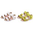 thumbnail image 1 of (2-Pack) Rinsvye Girls Sandals Three Flower Decorations Summer Comfort Footwear Little Girl Shoes, 1 of 6