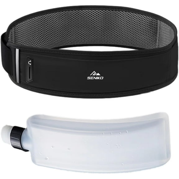 Running Belt Hydration with Bottles,Fanny Pack Water Bottle Holder, Zipper Waist Pouch Fits Most phones,Zerobounce Design for Cycling Climbing Marathon (Watter Bottle Included)