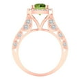 thumbnail image 4 of 2.7ct round cut green natural peridot 14k rose gold halo Bridal Wedding Engagement Promise Anniversary Ring for Women size 4.25, 4 of 7