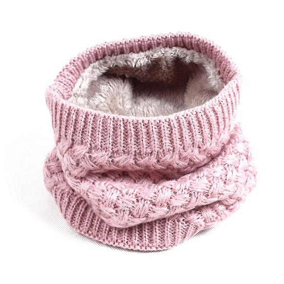 Outdoor wool scarf, versatile plus velvet scarf, solid color pullover, thickened warm scarf, pink