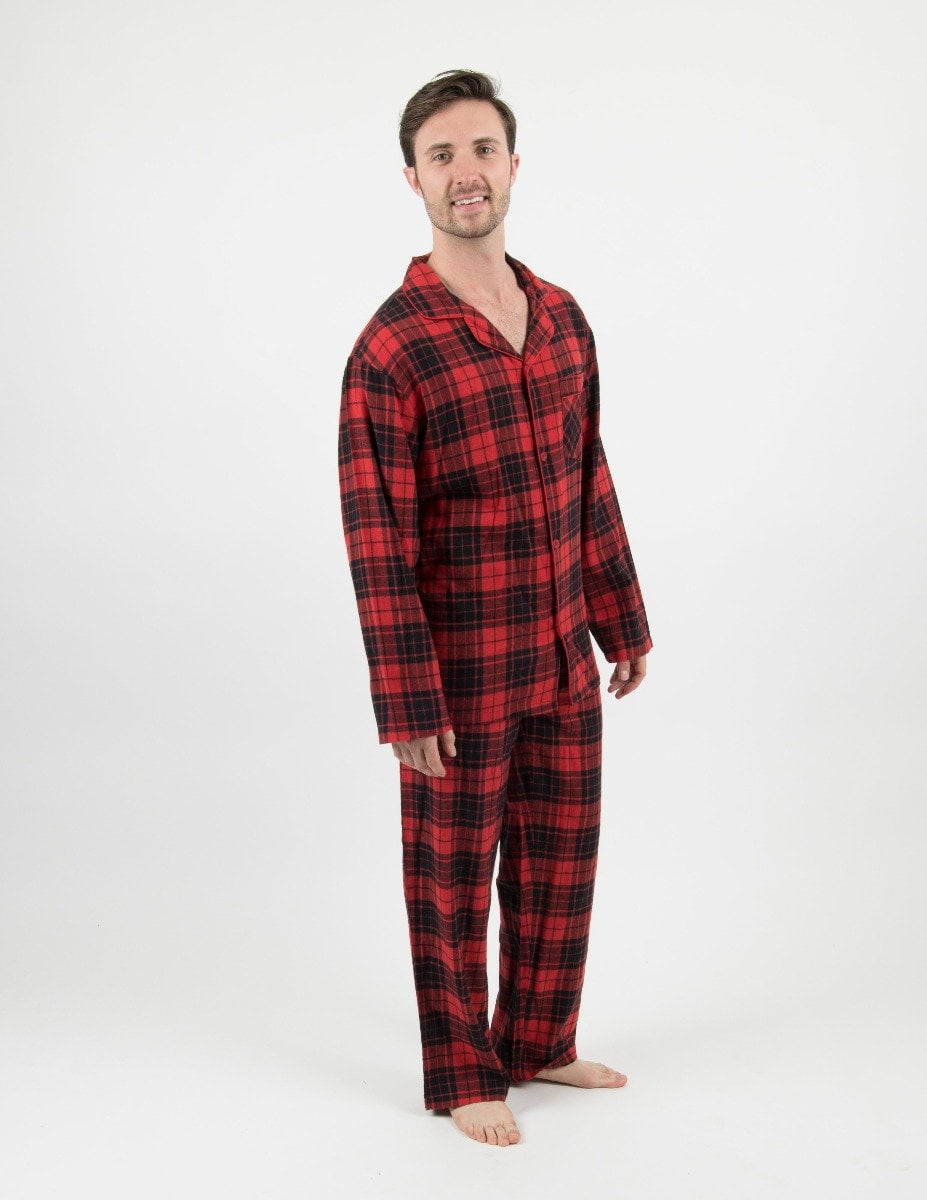 Men's North Pole Premium Two Piece Heavy Warm Flannel 100% Cotton Pajama Set 