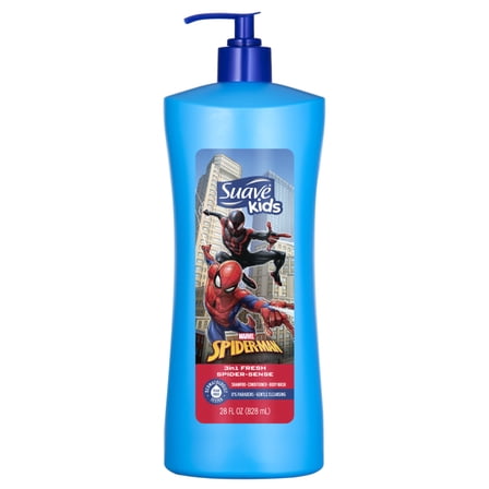 Suave Kids Spiderman 3-in-1 Shampoo, Conditioner, Body Wash, Fresh Spider Sense, Tear-Free