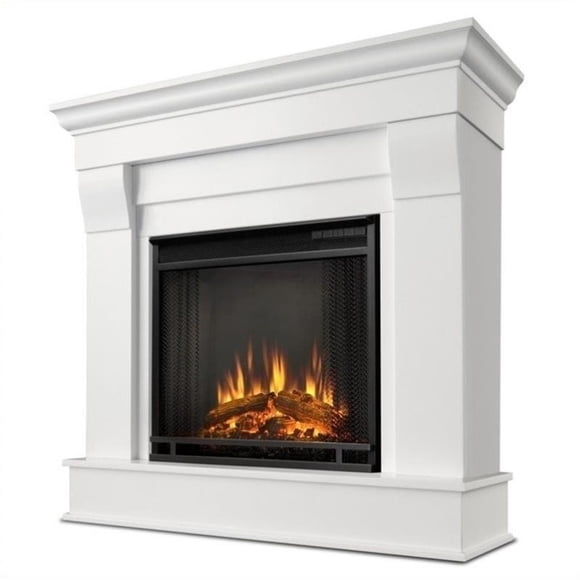 Real Flame Canada Chateau Traditional Solid Wood Electric Fireplace in White