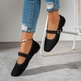 thumbnail image 2 of Rokment Women's Ballet Flat Dress Shoes Fall Stylish Casual Comfortable Ankle Strap Low Heels Walking Loafers for Casual Dressy Black Size 6.5, 2 of 5