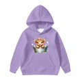 thumbnail image 3 of Tiijoy Little Girls Cute Highland Cow Hoodie Kids Casual Cozy Hooded Sweatshirt, Purple, 3 of 3