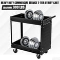 thumbnail image 7 of Garvee 2 Tier Rolling Tools Trolley, Tools Cart on Wheels, 330 Lbs Industrial Utility Cart with Pegboard, Tools Storage Cart for Mechanic, Garage, Warehouse, Workshop, Black, 7 of 7