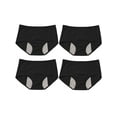 thumbnail image 2 of Deago 4 Pack Women's Menstrual Period Panties Underwear Leak Proof Mid Waist Postpartum Protective Briefs (Black, M), 2 of 10