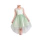 thumbnail image 1 of Vestido de Niña Top de Encaje Floral Falda de Tul con Botones Hi-lo Verde sin Mangas 8 Años, 1 of 6