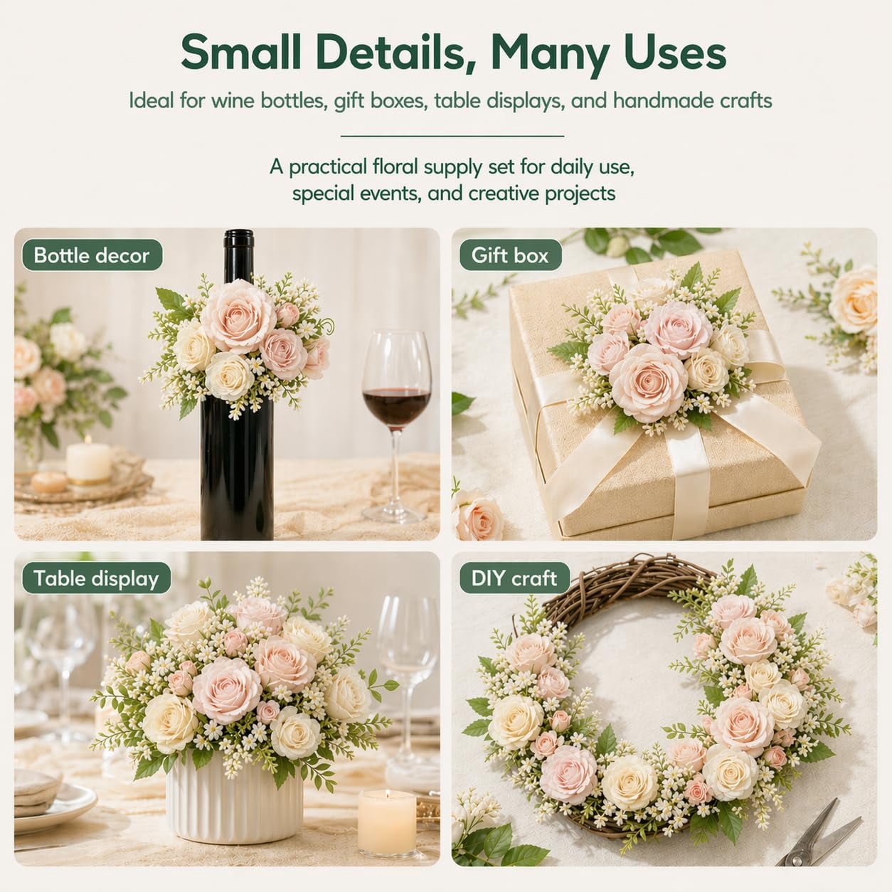 Mini Floral Sphere Floral Foam Holder for Wine Bottle with Green Arrangement Wire Arrangement Supplies