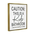 thumbnail image 3 of Stupell Industries Kids Bathroom No Control Casual Bathroom Sign Graphic Art Metallic Gold Floating Framed Canvas Print Wall Art, Design by Lettered and Lined, 3 of 6