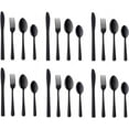 thumbnail image 2 of XTEILC Silverware Set Flatware Set Stainless Steel Dinnerware Set for 6, 24-Piece Cutlery Set, Black, 2 of 8