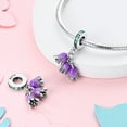 thumbnail image 4 of MULA Mother's Day Gifts 925 Sterling Silver Charms Purple Lilies Flower Dangle Pendants Women Gift, 4 of 6