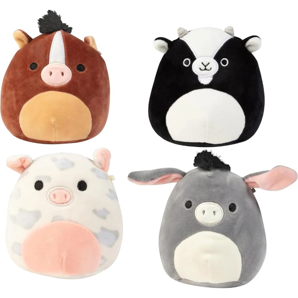 (2 pack) Squishmallows 5" Mystery Farm Plush - Recieve 1 of 4 - Horse, Pig, Donkey or Goat - Cute Soft Farm Plush Stuffed Animal Toys- Official Kellytoy - Gift for Kids, Girls & Boys