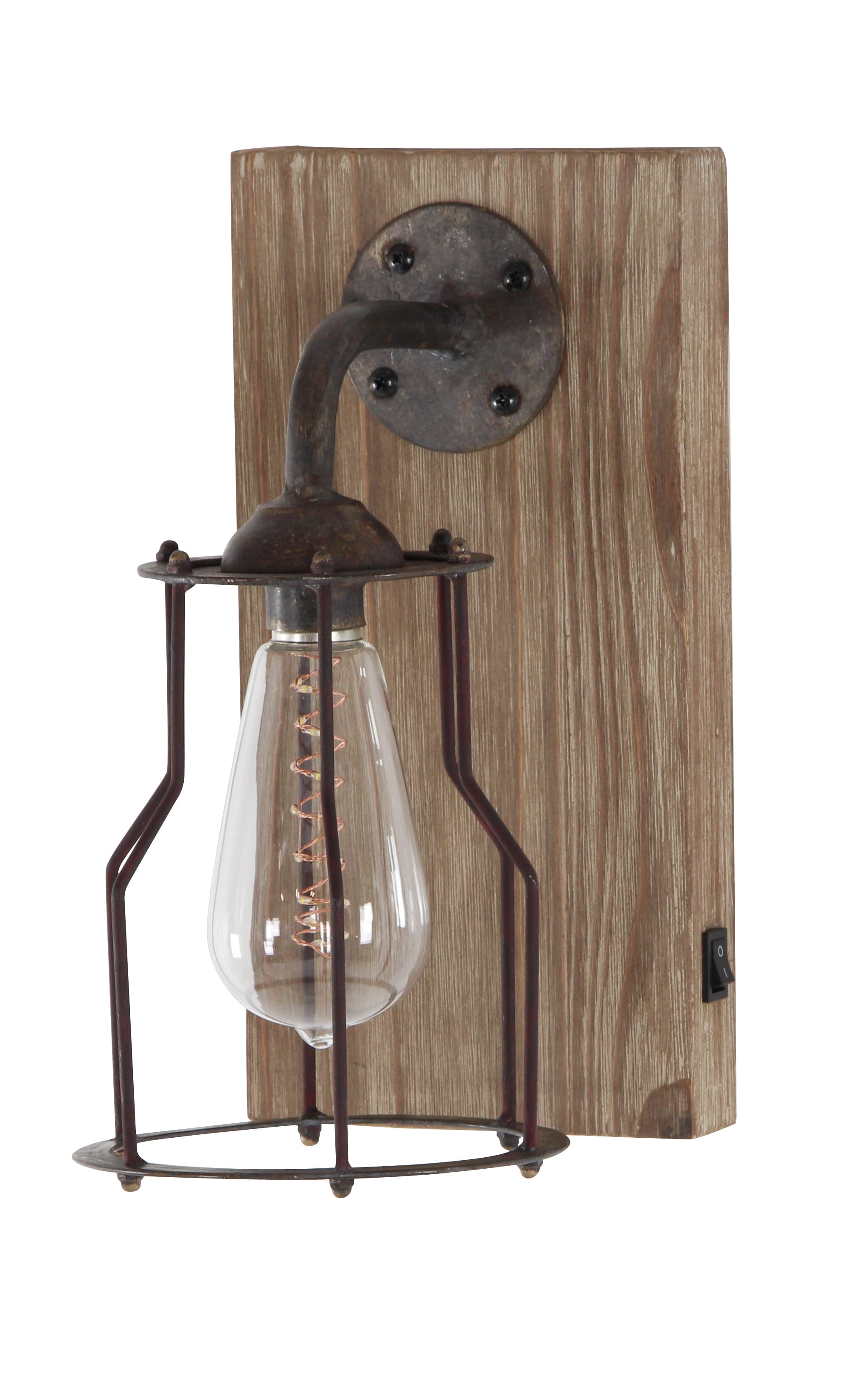 Farmhouse iron and wood led wall on sale sconce decmode