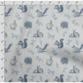 thumbnail image 4 of Soimoi Animals Print,Cotton Cambric, Quilting Fabric Sold by The Yard 42 Inch Wide, Medium Weight Cotton Fabric, SewingSupplies, Blue & White, 4 of 5