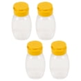 thumbnail image 2 of KAKOWELY 4pcs Empty Honey Jars Squeeze Bottles Plastic Honey Dispenser With Lids Refillable Condiment Container For Maple Syrup Ketchup Mustard Salad Dressing,3.98X"X2.17"X1.57", 2 of 5