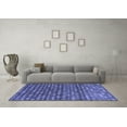 thumbnail image 3 of Ahgly Company Machine Washable Indoor Rectangle Abstract Blue Modern Area Rugs, 2' x 5', 3 of 4