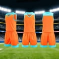 thumbnail image 2 of XINXIAOO Tween Sports Shorts Set Orange Boys Girls Basketball Outfit 2pc Breathable Lightweight Tracksuit Tank Top Track Shorts For Practice and Competition 11-12 Years, 2 of 6