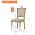 thumbnail image 4 of Set of 2 Dining Chairs with Upholstered Back & Seat, Farmhouse Kitchen Chair with Solid Wood Legs for Dining Room, Oak, 4 of 7