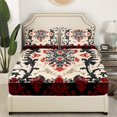 thumbnail image 3 of Erosebridal Retro Aztec Twin Sheet Sets, Red Boho Floral Bedding Twin Size, Western Decor, 3 of 7