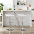 thumbnail image 3 of VECELO Set of 2 Bar Stools, Modern Swivel Adjustable Height Counter Barstools with Footrest for Kitchen/Bar/Dining Room/Living Room/Party, White, 3 of 10