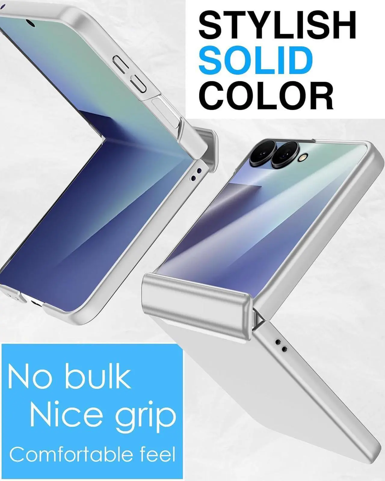 Case for Samsung Galaxy Z Flip 7, Hinge Protection, Built-in Screen Protector, Wireless Charging, Shockproof, Slim Rugged Phone Protective Case for Galaxy Z Flip 7