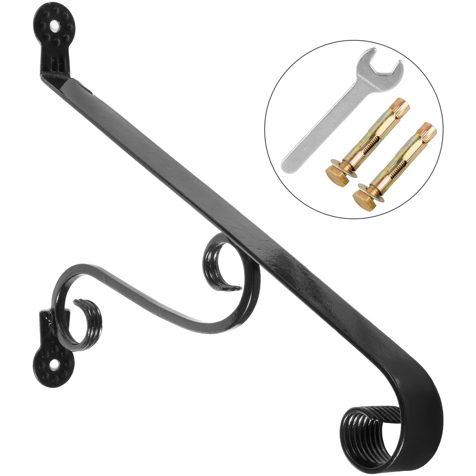 VEVOR Wrought Iron Handrail Wall Mounted Hand Railing 24L x 14H Inch