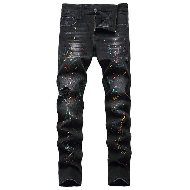 Men's New Fashion Have Pockets Button Zipper Personality Denim Trend Jeans