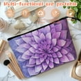 thumbnail image 5 of Makeup Bag Small Toilet Cosmetic Bags Travel Makeup Case Waterproof for Women Girls 6.7X9.45inches - Purple Flower With Overlap Petals, 5 of 7