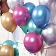 thumbnail image 4 of Inteprter 50 Uds Globos de látex redondos metálicos 12 pulgadas oro plata rosa, 4 of 6