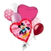 7 pc Mickey & Minnie In Love Balloon Bouquet Be Mine Happy Valentines Day Hugs