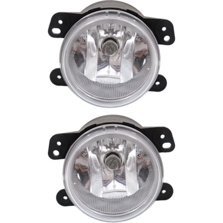 Garage-Pro Front Fog Light Set of 2 Compatible With 2010-2020 Dodge Journey, Fits 2010-2022 Jeep Wrangler OE comparable Halogen With bulbs Driver and Passenger Side