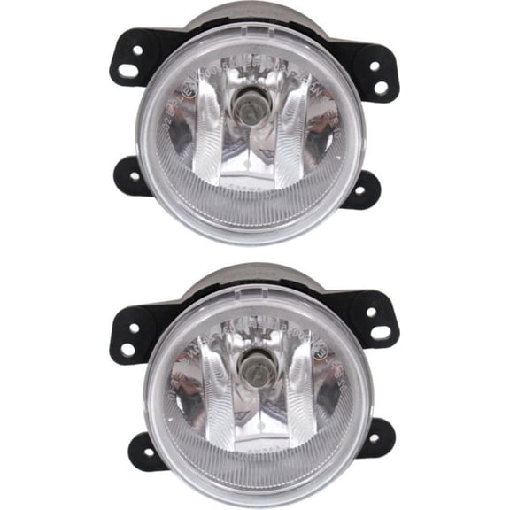 Garage-Pro Front Fog Light Set of 2 Compatible With 2010-2020 Dodge Journey, Fits 2010-2022 Jeep Wrangler OE comparable Halogen With bulbs Driver and Passenger Side