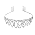 thumbnail image 2 of 1PC Rhinestone Crown with Alloy Insertion Hair Comb Decorative Crown Hair for 60th Birthday (Silver), 2 of 3