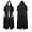 Black, variant on Lilgiuy Men Solid Color Hooded Side Slit Casual Party Retro Gothic Long Cloak Stage Outfit for Daily Leisure Life