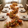 thumbnail image 4 of Artificial Maple Leaf Garland, Fall Thanksgiving Vine with Realistic Autumn Leaves for Door Mantel Staircase Table and Wall, Harvest Home Decoration Display Accent, 67in, B, 4 of 5